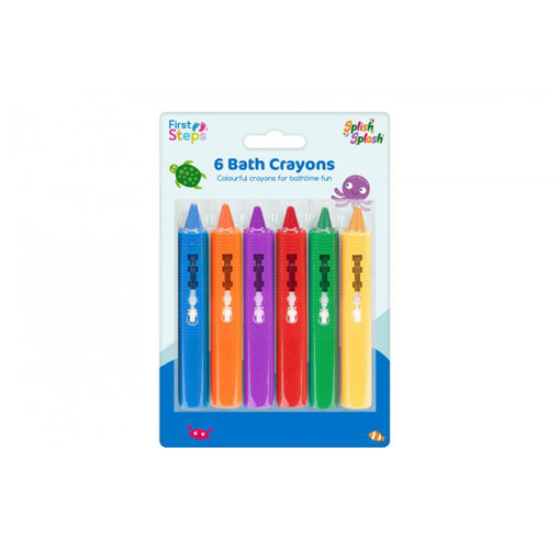 Picture of FIRST STEPS COLOURFUL BATH CRAYONS 6 PACK 6 ASSORTED COLOURS